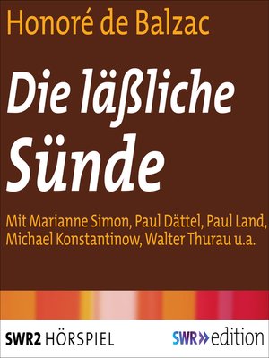 cover image of Die läßliche Sünde